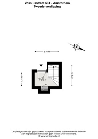 Floorplan - Vossiusstraat 53T, 1071 AK Amsterdam